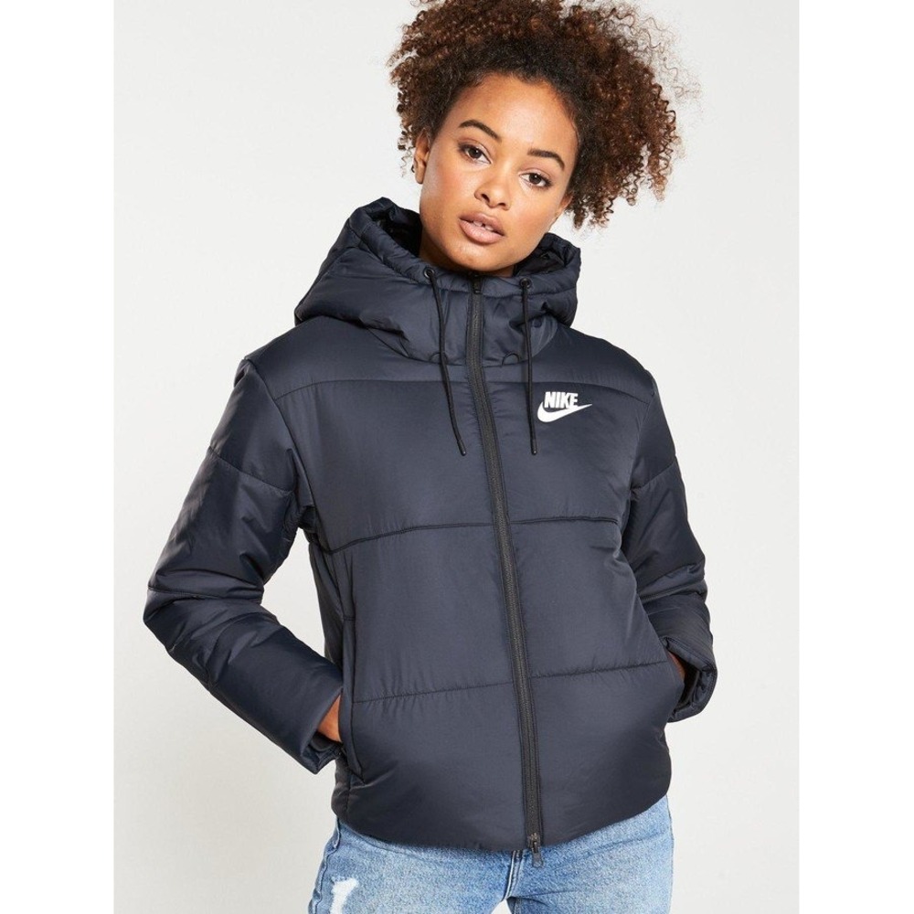 Nike Sportswear Womens Synthetic-Fill Hooded Puffer Jacket M Black Streetwear